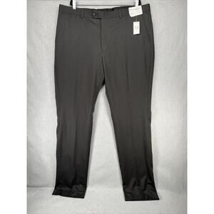 Pronto Uomo Pants Mens Size 42Wx37.5 Gray 100% Wool‎ Slim Fit Unhemmed Suit NWT